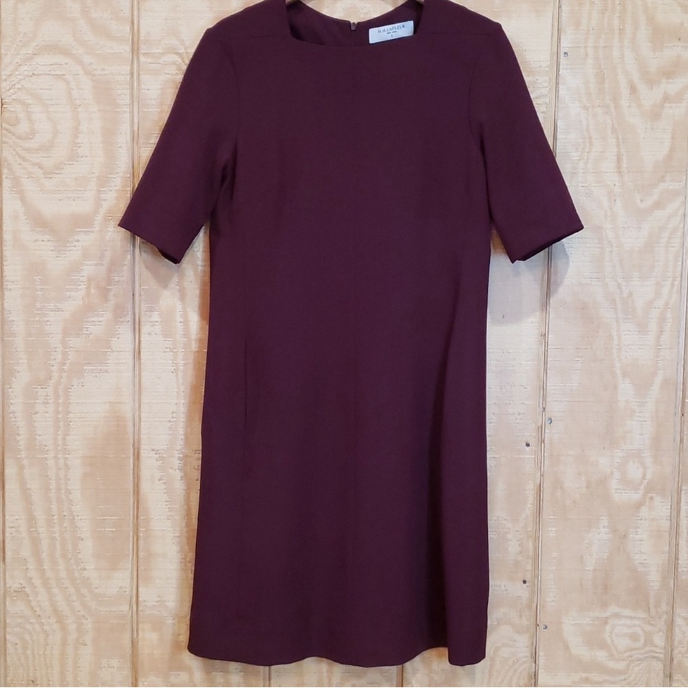 Purple square neck dress